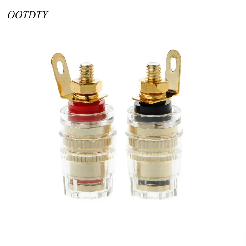 

OOTDTY 1 Pair 4mm Binding Post Terminal Speaker Test Banana Plug Socket Connector Amplifier Speaker