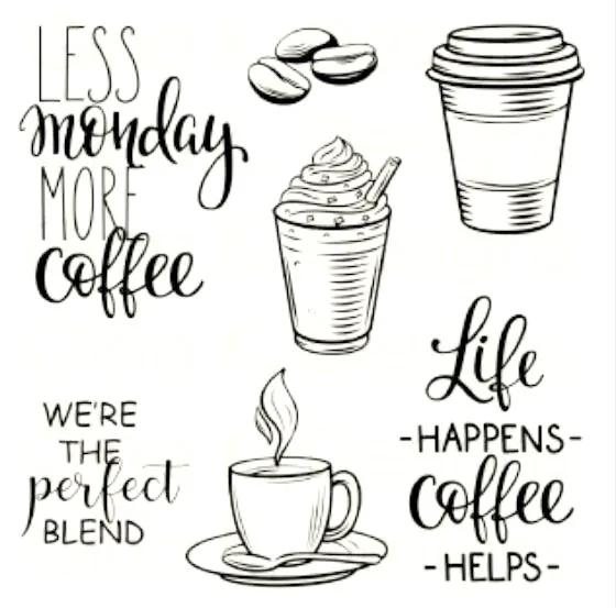 

coffee Clear Silicone Stamps for DIY Scrapbooking/Card Making/Kids Christmas Decoration Supplies Popular A1369
