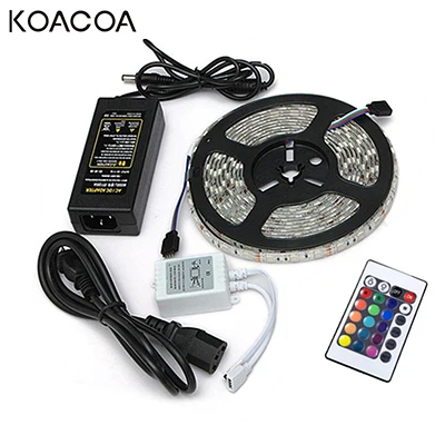 

5 meter 300Leds Non-waterproof RGB Led Strip Light 2835 DC12V 60Leds/M Flexible Lighting Ribbon Tape Remote Control+ Adapter EU