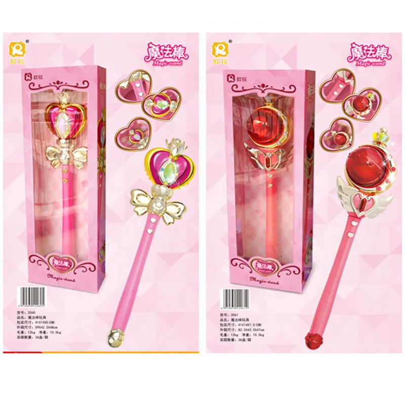 

Anime Cosplay Sailor Moon Tsukino Usagi Wand Henshin Rod Glow Stick Spiral Heart Moon Rod Musical Magic Wand Girl Toys