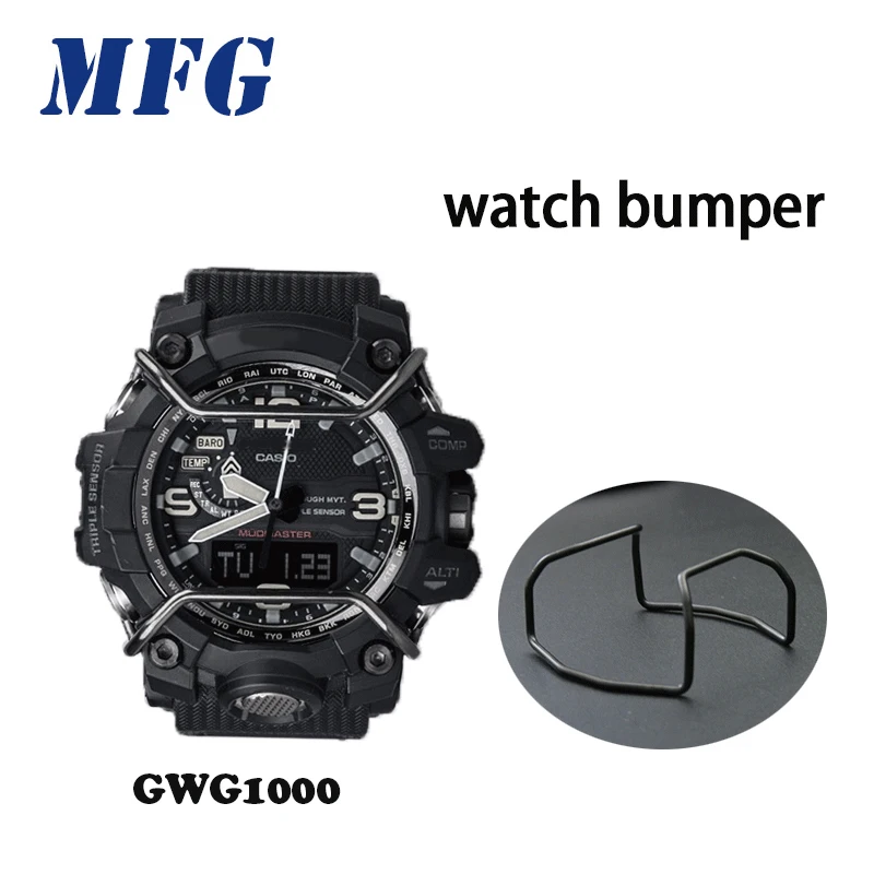 

MFG GWG1000 Watch Case Protection Bar Rings/Watch Case Bumper Accessories for Casi Gshok Metal Stainless Steel for Men / Women