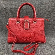 OL стиль, натуральная кожа аллигатора, Женский рабочий кошелек, женская красная сумочка, настоящая крокодиловая кожа, женская сумка на плечо