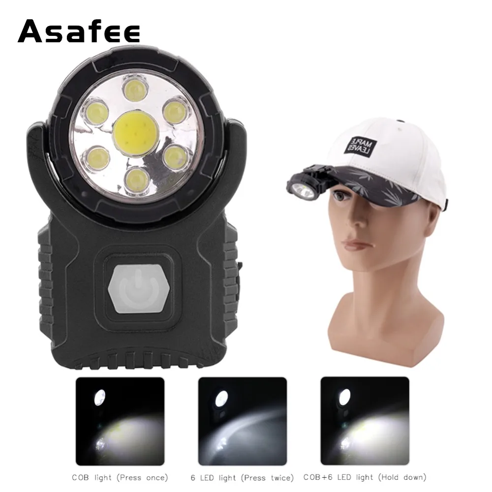

7 LED Cap Light Headlight Clip-On Cap HeadLamp 3-Mode Magnetic LED Work Light Fishing Running Camping Cap Lamp Built-in Battery