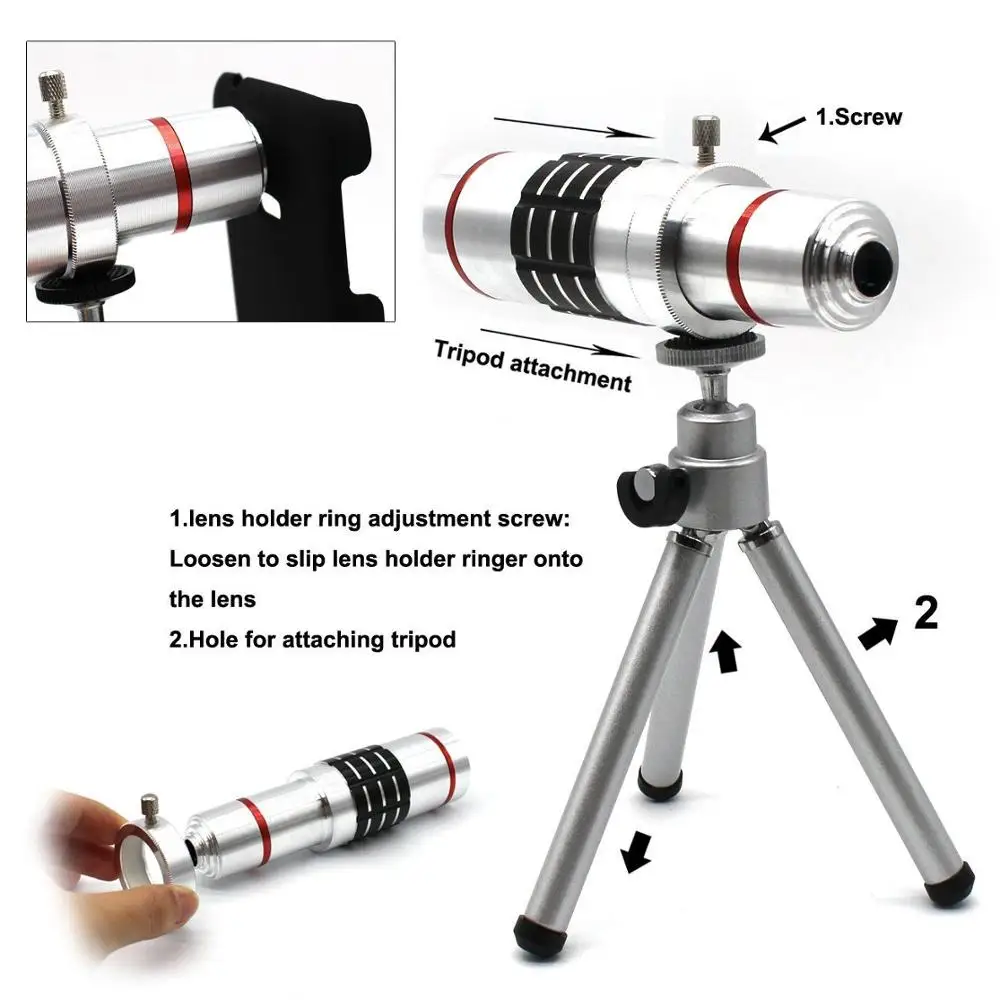 18X Optical Zoom Tripod Telescope Camera Telephoto Lente Lens+S5 Neo Cover Case For Samsung Galaxy S5 i9600/S 6 7 9 S8 Edge Plus