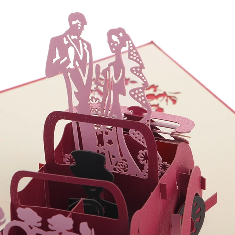 3D всплывающие старинные автомобиль поздравительная открытка свадьба Валентина приглашение на день рождения