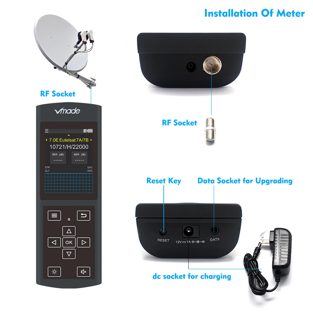 Модернизированный Satlink DZ6370 Цифровой спутниковый finder метр СБ DVB S2 FTA MPEG 2