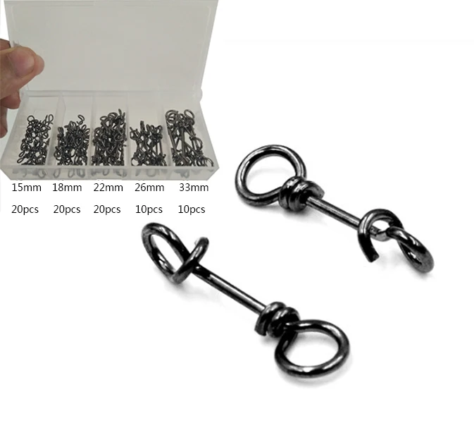 Fastach Clips Angelclip Fast Snaps Edelstahl Angeln Swivel Snap Angeln Rolling Barrel Swivel Snap Swirl Connector Angelk/öder Leaders Zubeh/ör 50st