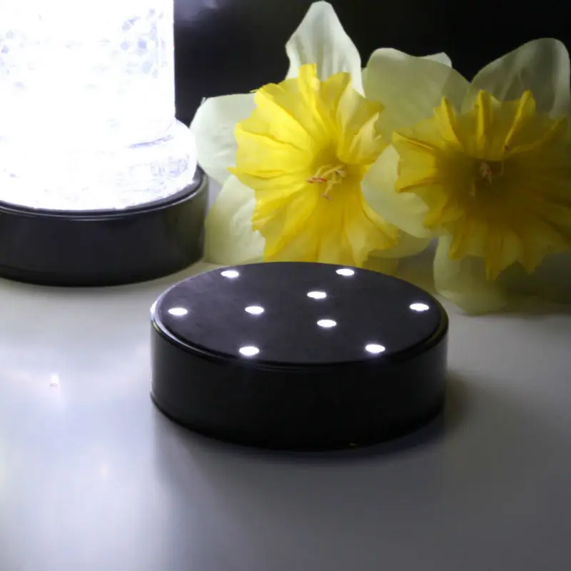 

100pcs/lot Magic High Quality LED Light Base, 4" Diameter x 1.1" Height good for Engagement Party Wedding Centerpiece decor