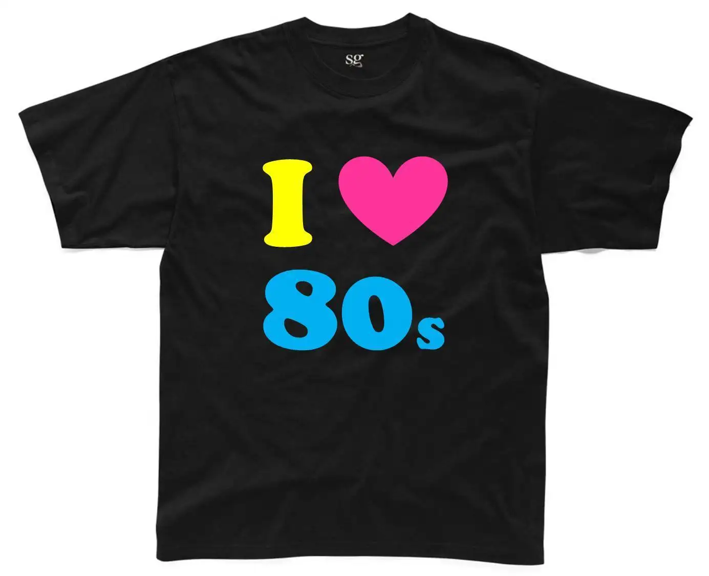 I LOVE THE 80s Mens T-Shirt S-3XL Black Outfit Fancy Dress Costume Neon 80’s Fashion Men T Shirt Free Shipping Top Tee