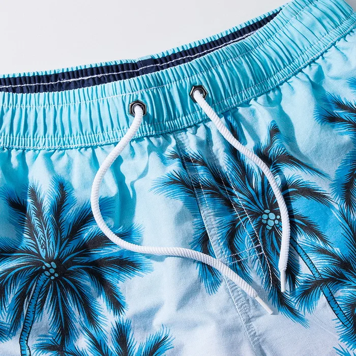 2019 летние обшитые мужские шорты кокосовой пальмы Гавайи мужские шорты для плавания бермуды быстросохнущая Повседневное хлопковые мужские