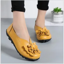 Туфли из натуральной кожи на плоской подошве; Лоферы больших размеров; обувь для отдыха; удобная женская обувь на мягкой подошве с нескользящей подошвой; большие размеры 35-44