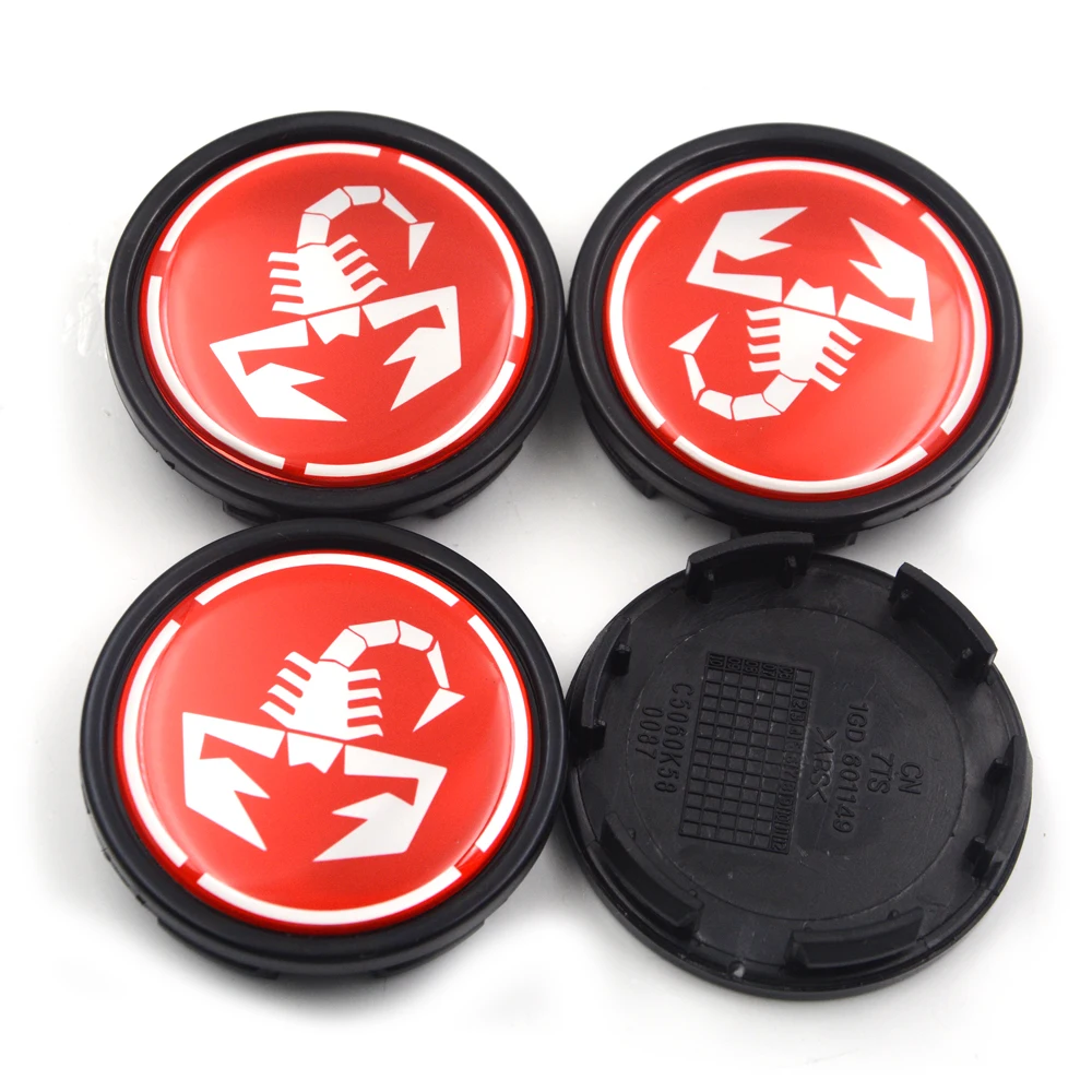 Gzhengtong-4pc-lot-58mm-Red-Scorpion-Car-Wheel-Centre-Cap-Chrome-Emblem-For-Duster-Kangoo-Auto