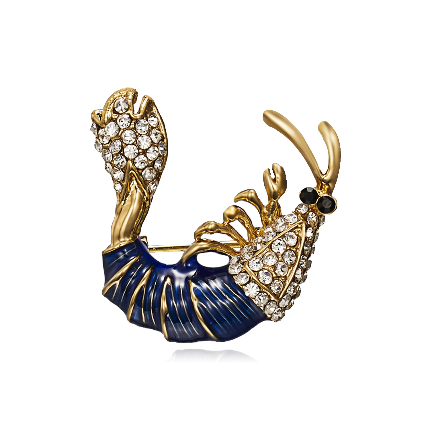 

Rinhoo Lovely Crayfish Brooches For Women Rhinestone Shrimp Corsages Men Kids Sweater Suit Brooch Pins Accessories Jewelry 0634