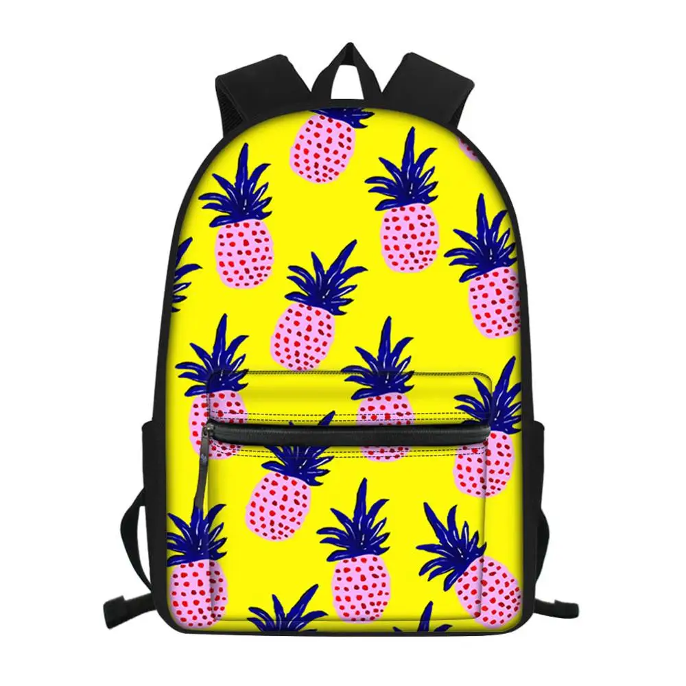

FORUDESIGNS 3D Print School Bags for Girls Boy Students Fruit Pineapple Backpack Teenager Custom Image Satchel Bookbag mochila