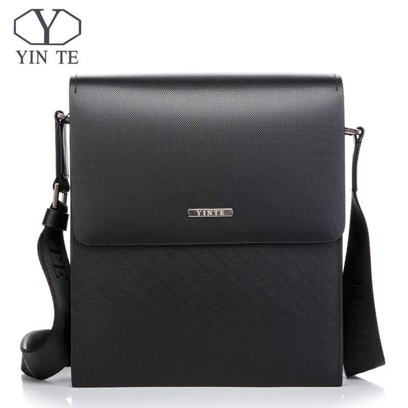 

YINTE Classic Men's Messenger Bag Men Business Shoulder Bag Hard Briefcase Cross body Bag Leather Bag Portfolio T8203-2