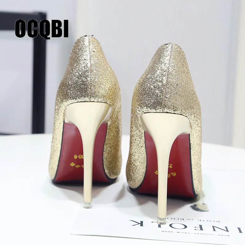 

Women's Pumps Women Shoes thin high heels shoes elegant red bottom pointed toe Pumps fashion office 10cm zapatillas mujer shoes