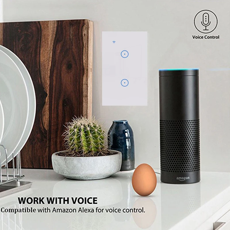Смарт-приложение Tuya, Wi-Fi, пульт дистанционного управления, переключатель 1/2/3, сенсорный настенный светильник, переключатель, панель из закаленного стекла, работает с Alexa, Google Home