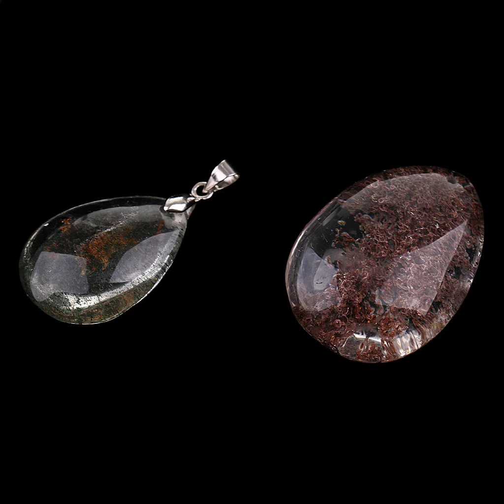 Necklace Pendant Beads Women Fashion Jewelry Natural Green Phantom Ghost Stone Crystal Quartz Pendant DIY Necklace Making