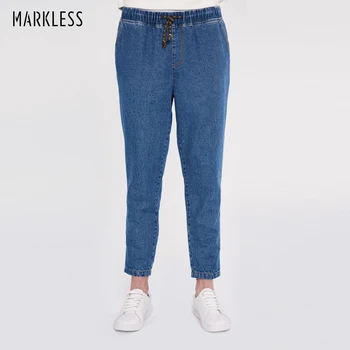 

Markless 2018 Spring New Arrival Jeans Men Vintage Elastic Waist Casual Pencil Pants Cowboy calca masculina NZA8002M