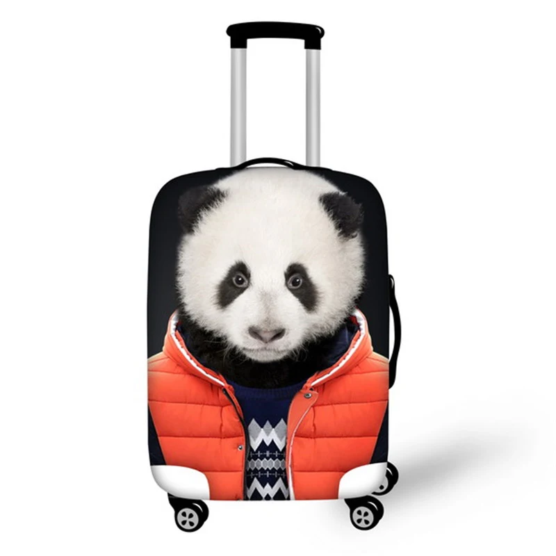 

Noisydesigns Animals Travel Trolley Suitcase Protective Cover Panda Tiger Dog Wear Clothes Print Stretch Fabric Luggage Covers