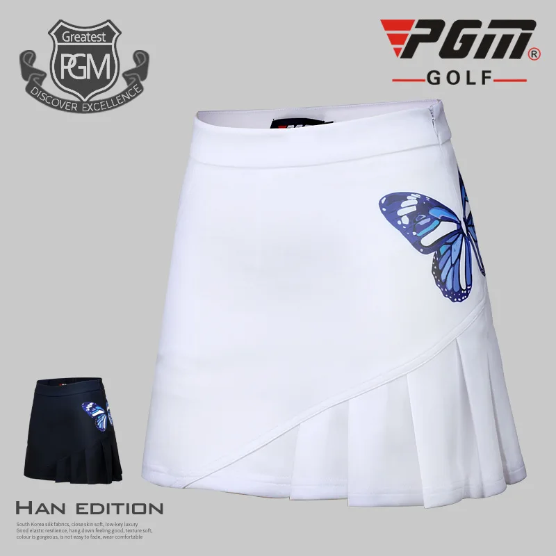 PGM Women Golf Skirt Polyester Butterfly Pattern Skirt Breathable Quick