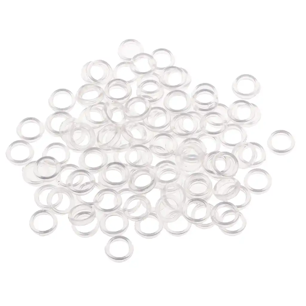 White 6mm 100 Pieces Metal Lingerie Bra Strap Rings Sliders Adjuster for Underwear Sewing