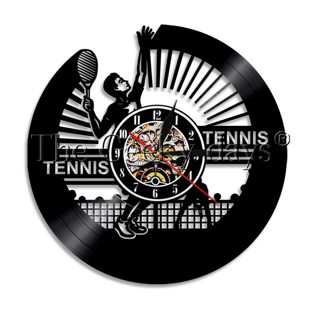 1 шт. теннис плеер Grand Slam Виниловая пластинка настенные часы со светодиодный подсветкой теннисные ракетки Скрещенные теннис матч Декор свет