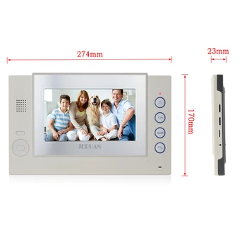 

JERUAN 7 inch color TFT LCD monitor intercom system only monitor video door phone video recording +power adapter