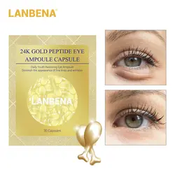 LANBENA30pcs 24 K золото пептид морщины ампулы капсула Сыворотка для лица дневной крем для век-старения кожи отбеливающий Улитка Крем 55