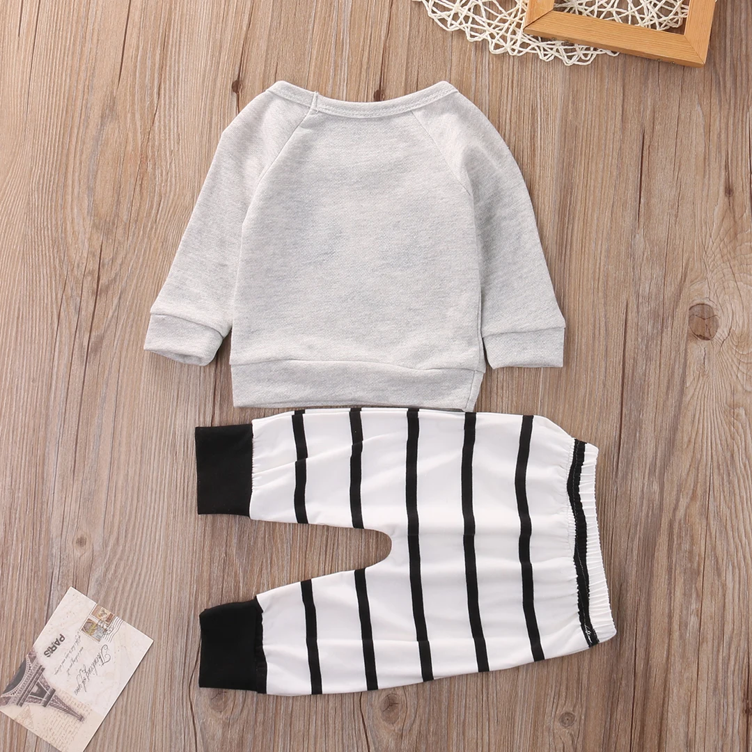 2Pcs Cute Newborn Infant Baby Boy Girl Panda Long Sleeve T-shirt Striped Pants Outfit Clothes Set 2Pcs Cute Newborn Infant Baby Boy Girl Panda Long Sleeve T-shirt Striped Pants Outfit Clothes Set