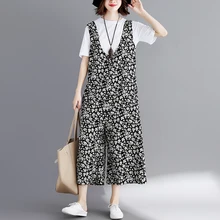 Summer Jumpsuits Women Rompers Elegant Floral Print Casual Cotton Linen Wide Leg Pant Jumpsuit Overalls Summer Jumpsuits Women Rompers Elegant Floral Print Casual Cotton Linen Wide Leg Pant Jumpsuit Overalls