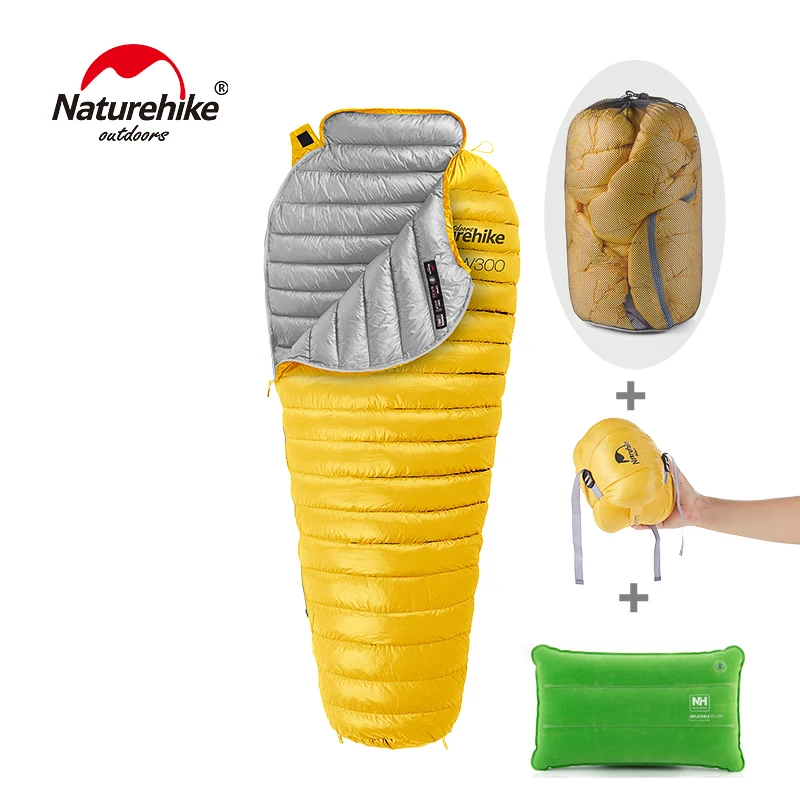 Новинка ультралегкий уличный спальный мешок Naturehike CW300 из белого гусиного пуха