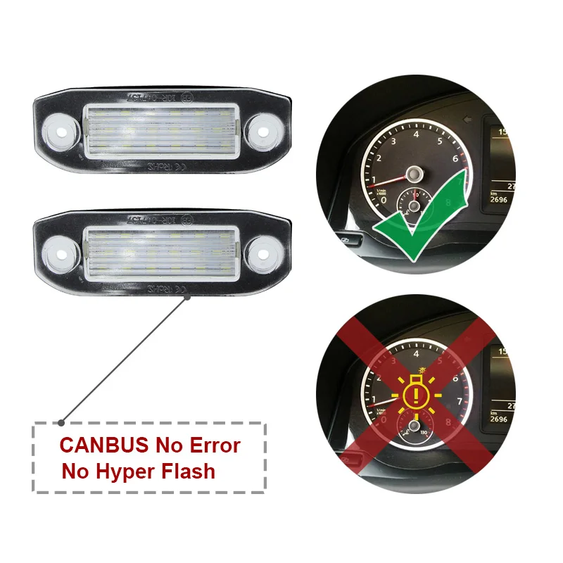 2 шт. Canbus светодиодный номерной знак светильник для Volvo S80 XC90 S40 V60 XC60 S60 C70 V50 XC70 V70 белый авто-Стайлинг номерной знак лампа