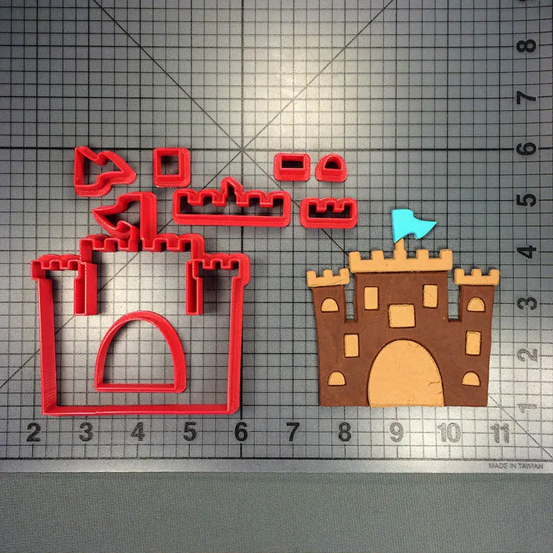 Мультфильм Дом с привидениями Принцесса замок печенья резак набор на заказ 3D печать помадка форма для кекса дом Торт украшения инструменты - Цвет: Castle 2 inch N7052