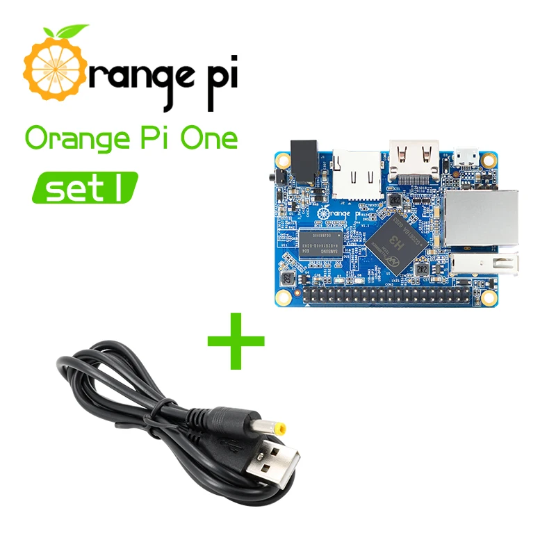 Оранжевый Pi One SET1: OPi One и USB к DC 4,0 мм-1,7 мм кабель питания Поддержка Android, Ubuntu, Debian