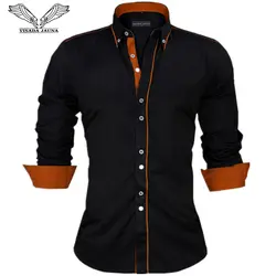 VISADA Яуна Для мужчин рубашки Европа Размеры Новые поступления Slim Fit мужской рубашка с длинными рукавами хлопковый в британском стиле Для