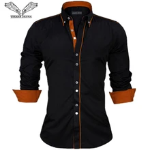 VISADA JAUNA, camisas para hombre, tallas europeas, recién llegadas, Camisa ajustada para hombre, sólida, manga larga, estilo británico, Camisa de algodón para hombre, Oficina