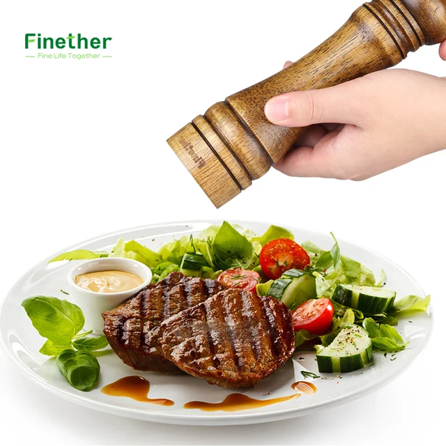 Finether 8.7 pouce Classique Naturel Bois Outils de Cuisine Moulin À ... Finether 8.7 pouce Classique Naturel Bois Outils de Cuisine Moulin À ...