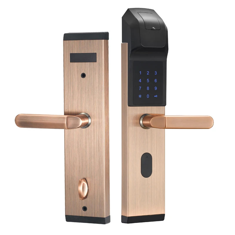 

CYPATLIC JCF3325C Copper Color Electric RFID door lock Kluis Home Intelligent Lock With Fingerprint Reader
