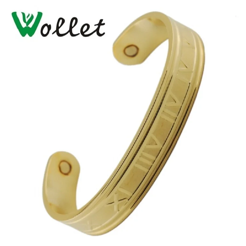 

Wollet Jewelry Pure Copper Magnetic Bangle Bracelet for Men Open Cuff Anti-fatigue Health Arthritis Pain Relief Tiboten