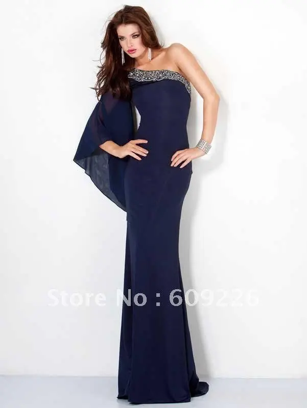 one sleeve formal dress long