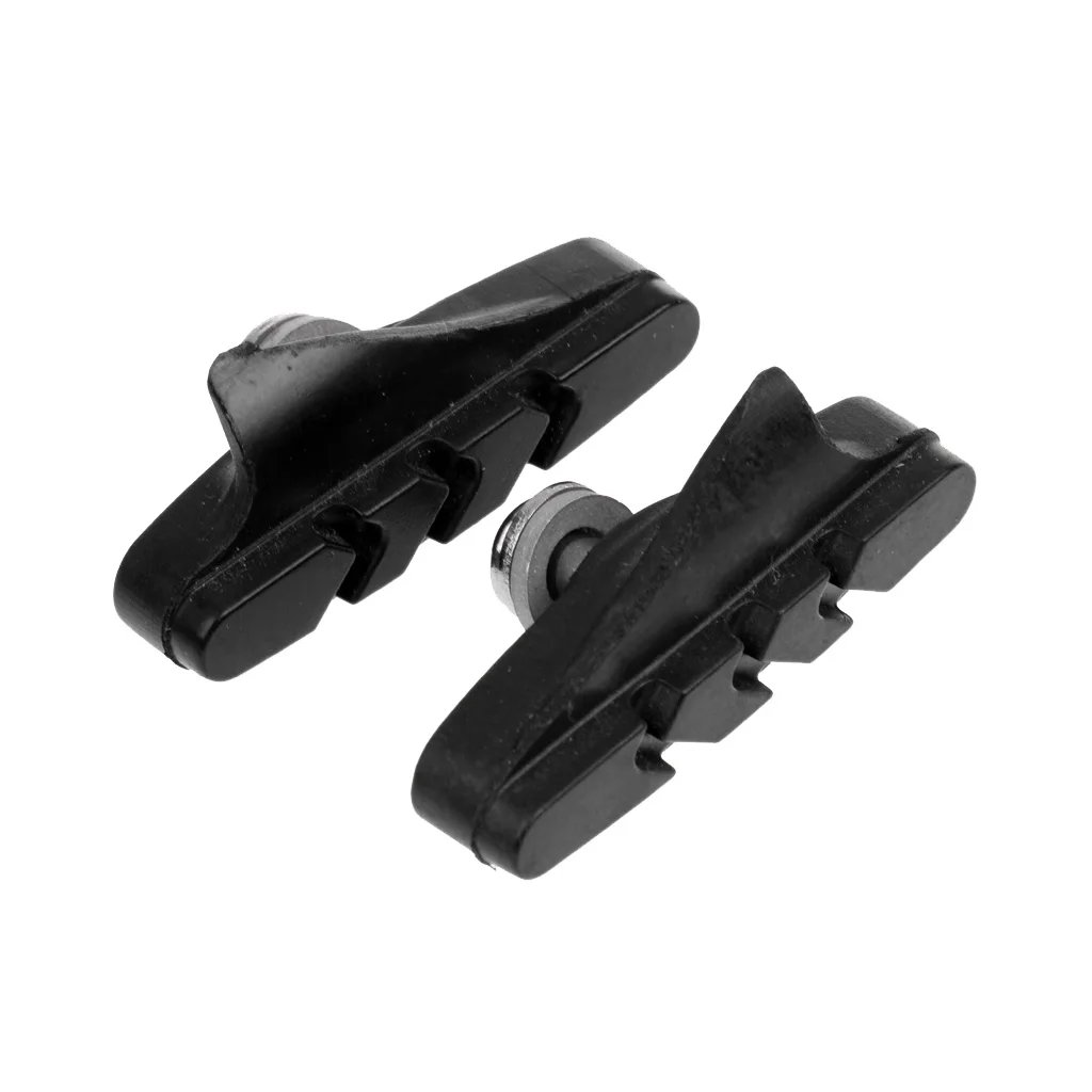2Pcs Black Brake Pads Blocks Holder Shoes Road Racer Bike Bicycle Rubber Block 52mm