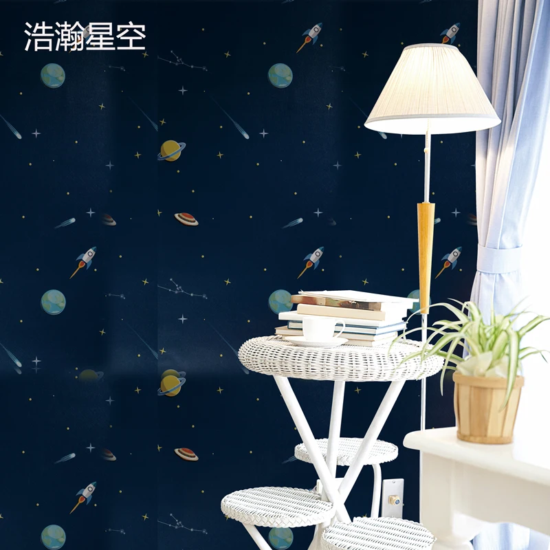 

Star spacecraft earth PVC vinyl glue waterproof child bedroom TV back door furniture wardrobe desktop wallpaper wall sticker