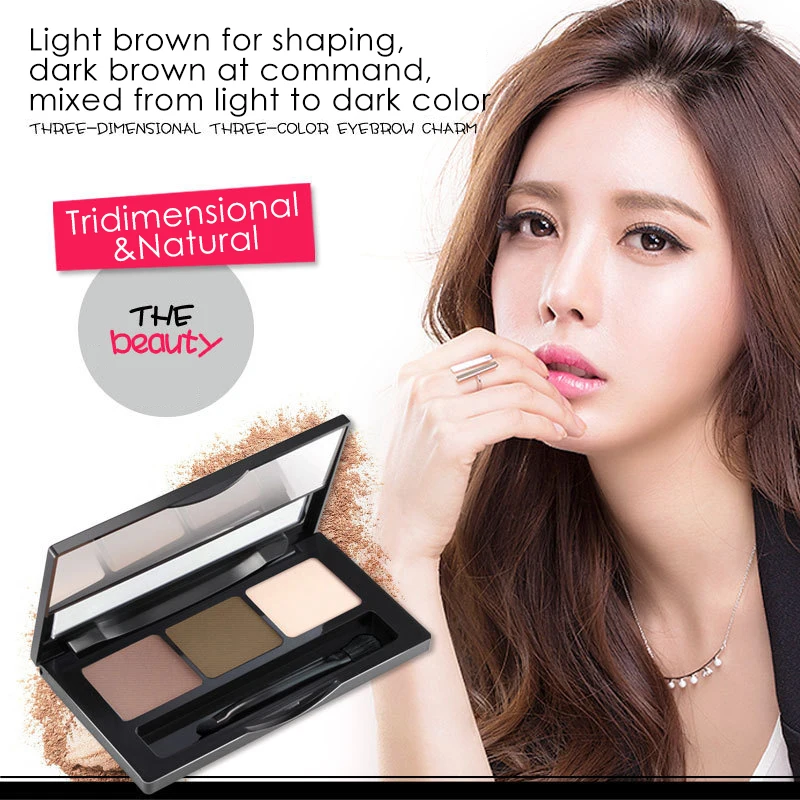 BIOAQUA Brand Professional Kit Eyebrow Powder + Eyebrow Wax Palette makeup eyebrow powder Shadow Palette Enhancer + makeup Brush