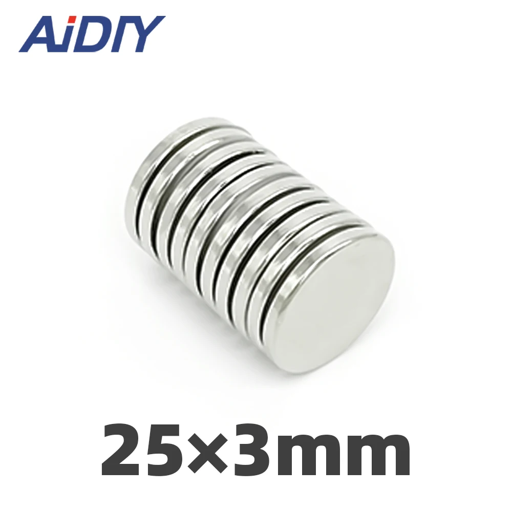 

Aidiy 10Pcs 25x3mm N52 neodymium magnet 25mm * 3mm strong rare earth neodymium magnets 25 * 3 NdFeB permanent magnetic round