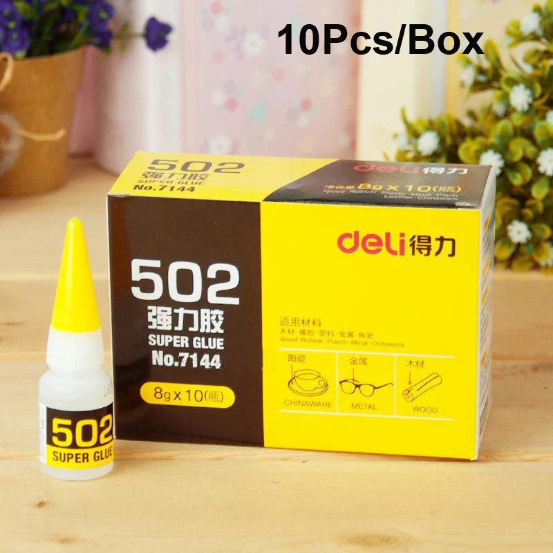 

10Pcs Liquid 502 Super Glue Touch Cyanoacrylate Adhesive Strong Rubber Fabric Plastic Paper Scrapbooking Kit Tool Wood Accessory