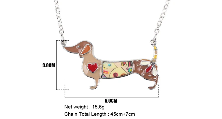 Bonsny Statement Metal Alloy Enamel Dachshund Dog Choker Necklace Chain Collar Pendant 2016 Fashion New Jewelry For Women 13