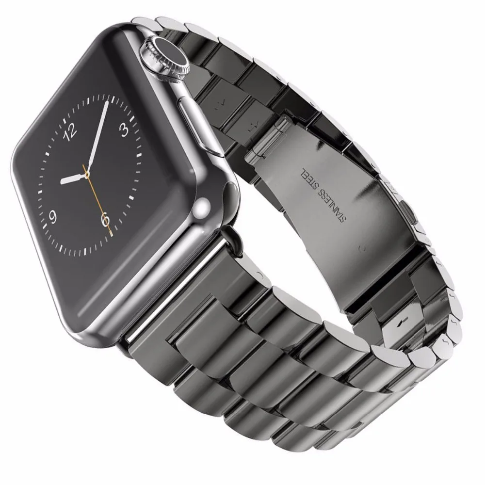 Нержавеющая сталь Ремешки для наручных часов Apple Watch Группа Ссылка браслет 38 мм 42 Смарт часы ремешок аксессуары для iwatch