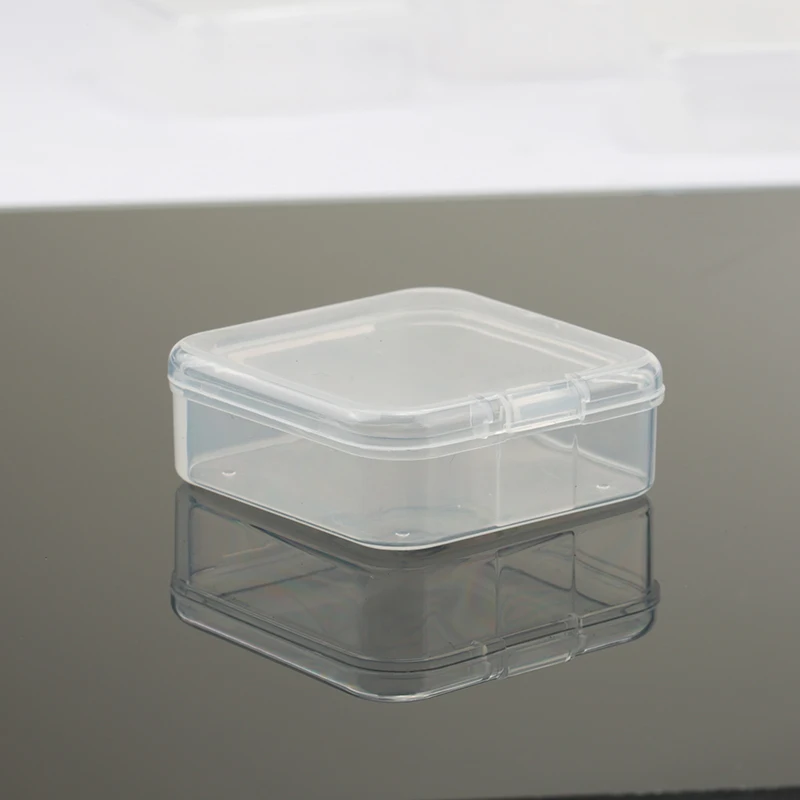 10/20/50Pack Small Boxes Square Transparent Plastic Box Jewelry Storage  Case Finishing Container