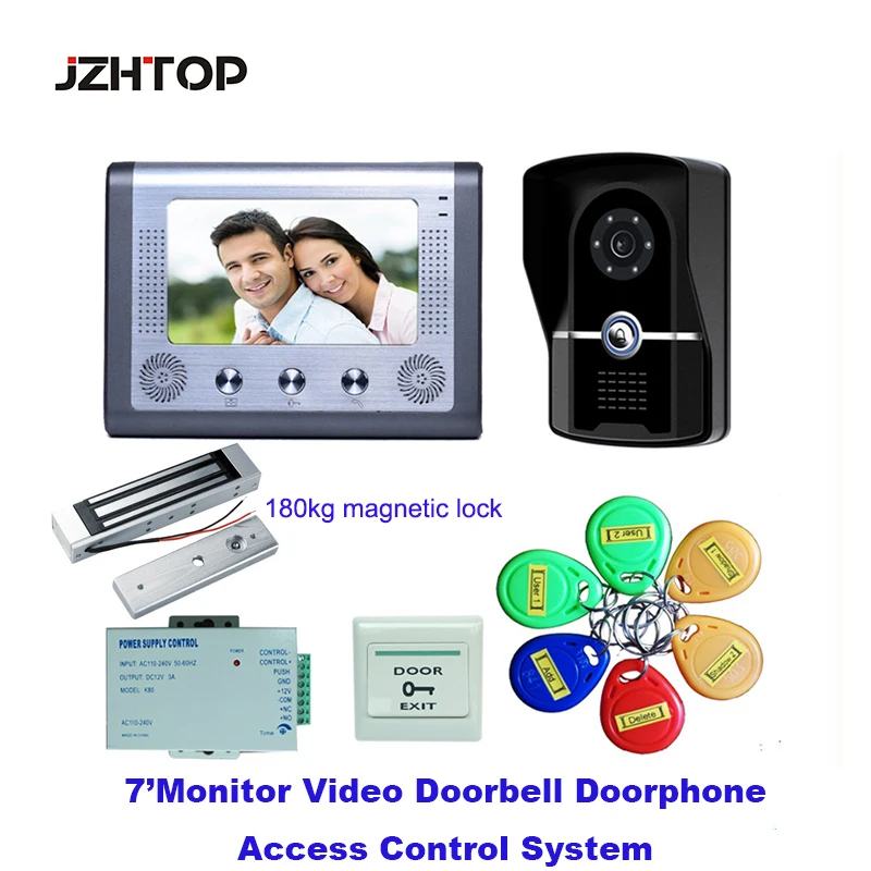 7 "LCD 홈 액세스 제어 비디오 문 전화 인터폰 Doorbell Doorphone 시스템 키트 700TVL HD 야외 카메라
